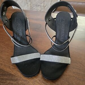 Pedro Garcia Black and Silver Women's Sandals